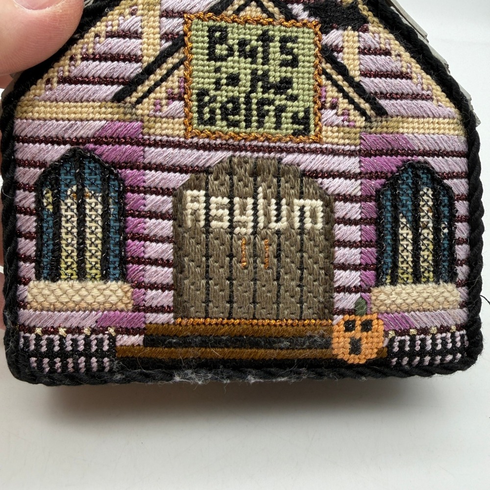 Halloween Melissa Shirley Bats in the Belfry Asylum finished needlepoint decor - Picture 8 of 12